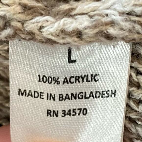 JASON MAXWELL Oatmeal Open Front Waterfall Cardigan Sweater Size Large Cozy - Picture 7 of 7